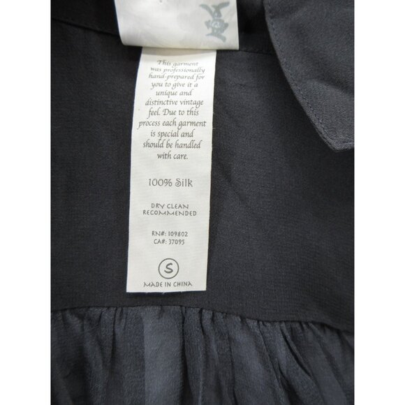 Da Nang Top Small Silk Tunic Blouse Southwestern Boho Sheer Roll Tab - Picture 10 of 11